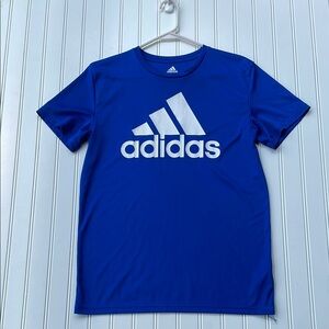 ADIDAS AEROREADY BOYS ROYAL BLUE SHORT SLEEVE ATHLETIC SHIRT SIZE LARGE